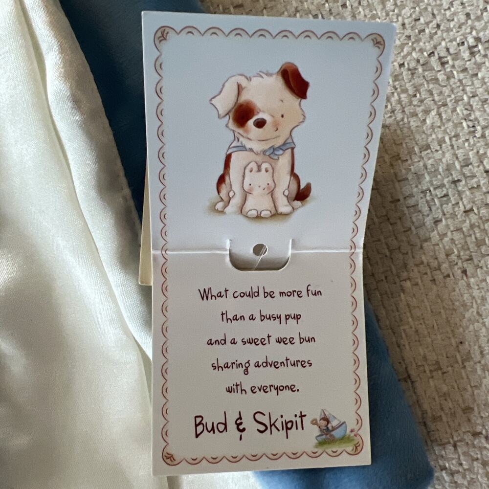 Bunnies by the Bay Skipit Puppy Bye Bye Buddy Lovey Security w/ Straps NWT - Picture 4 of 9